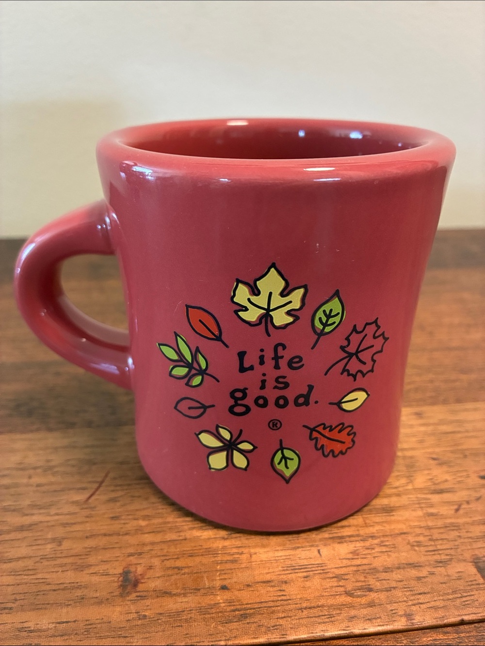 Life Is Good Ceramic Mug with Autumn/Fall Leaf Leaves “Do what you like.”